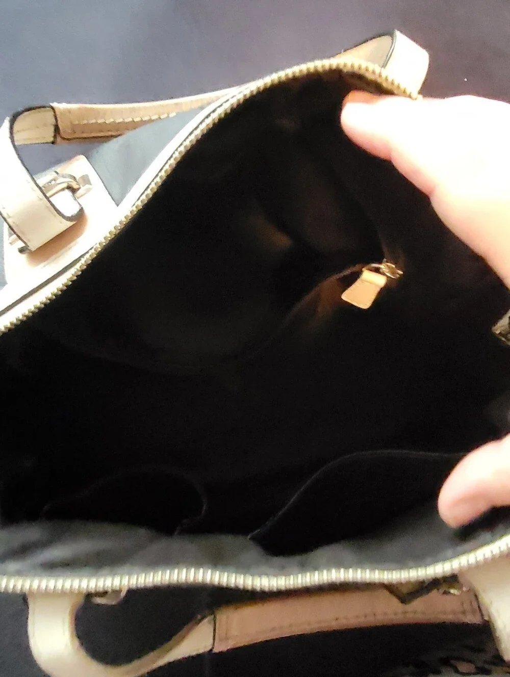 Coach Black Leather Satchel with Tan Trim and Handles